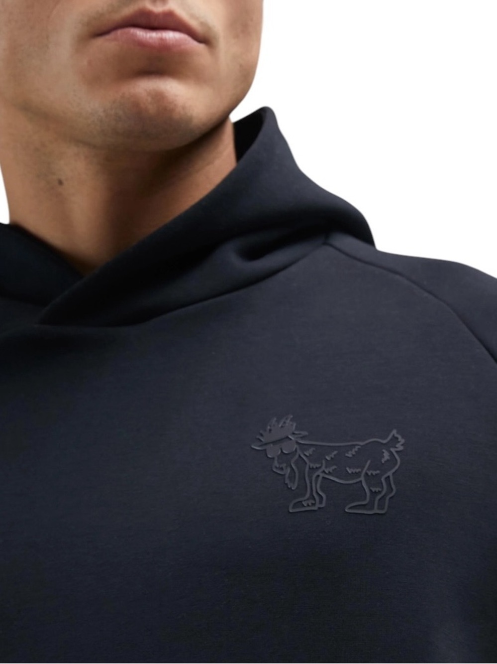 Goat USA Men’s Oversized Hooded Sweatshirt with Bungee Cord Waist Black Med - Picture 2 of 12
